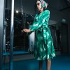 Green feather dress - Image 4