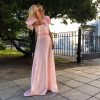 Pink feather long dress - Image 3