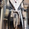 Wool square pattern coat with eco fur lining - Image 7
