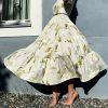 White garden dress with sparkling belt - Image 2