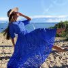 Ultra blue lace dress with belt and under dress