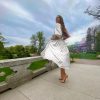 Silk satin golden dot dress - Image 2
