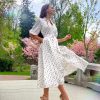 Silk satin golden dot dress - Image 4