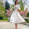 Silk satin golden dot dress