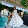 Tender fluffy white lace dress
