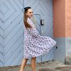 White with flowers volan dress - Image 3