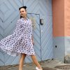 White with flowers volan dress - Image 2