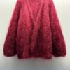 INCREDIBLY SOFT AND WARM Burgundy CARDIGAN. NATURAL WOOL 81% KID MOHAIR