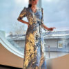 Blue gold marble long dress - Image 2