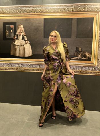 Pistachio plum floral long dress - Image 3