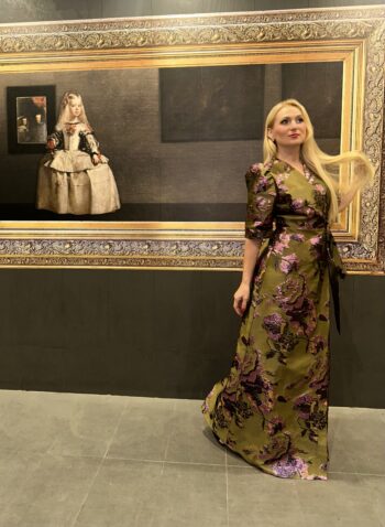 Pistachio plum floral long dress - Image 2