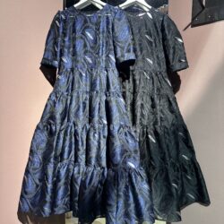 Black and Navy color fluffy ruffles (with an underdress)