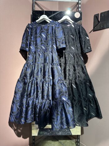 Black and Navy color fluffy ruffles (with an underdress)