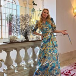 Ocean Sun color long dress